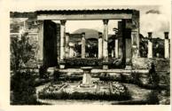 Postmark with black and white photograph of the ruins of Pompeii