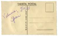 Unsent postcard that has "Valencia, Spain" written on it dated September 10, 1955