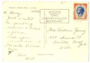 Postcard addressed to Mrs. WIlliam Young dated October 11, 1955 with French postmarks