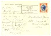 Postcard addressed to Mrs. Wm Young dated October 11, 1955 with postage from Monaco