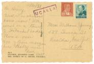 Postcard addressed to Mrs. Wm Young dated October 31, 1955 with Turkish postage