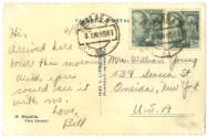 Postcard address to Mrs. Wm Young dated June 9, 1955 with Spanish postage