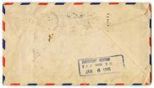 Back of sealed envelope with a "Directory Service" stamp dated January 6, 1945