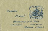 Printed business card for Leather School, Monastery of S. Croce, Florence, Italy
