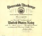 Printed Honorable Discharge certificate for Joseph Nespor, Jr. dated September 26, 1953