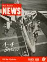 Printed magazine Naval Aviation News with a black and white photograph of a A-4 Skyhawk dated M…