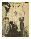 Printed USS Intrepid newspaper dated March 1945 with a black and white photo of the commanding …