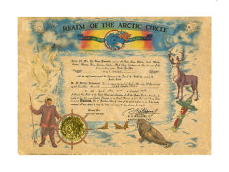 Realm of the Arctic Circle Certificate with images of animals in a snowy landscape