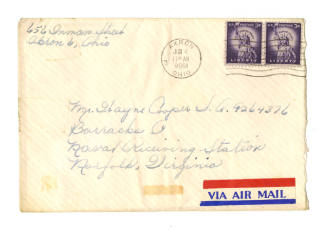 Handwritten envelope addressed to Mr. Wayne Cooper postmarked June 4, 1956