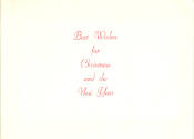 Printed holiday card that reads "Best Wish for Christmas and the New Year" in red lettering
