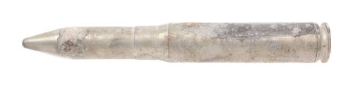 Long pointed cylindrical silver bullet cartridge