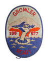 Embroidered oval patch, USS Growler insignia image of a hand reaching out of  water and grabbin…