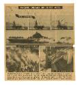 Newspaper clipping that reads "Pacific Drama in Three Acts" with several black and white photog…