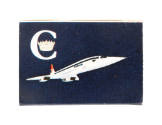 Dark blue matchbox, cover depicts a white crown surrounded by a white "C" above a side view of …