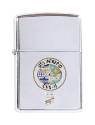 Silver lighter with a circular enamel USS Intrepid seal, below the seal is a Battle Efficiency …