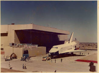 Color photograph of Enterprise outside Building 294