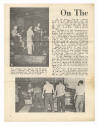 Left page of two page article titled “On The Line” with text and two black and white images of …