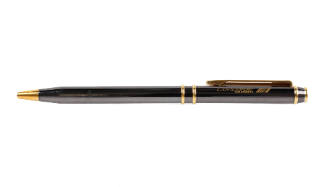 Brown retractable pen with Air France Concorde logo and gold accents