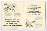 Pages 12 and 13 of printed manual titled "How to Keep Electricity from Killing You" with drawin…