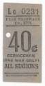 Printed Servicemen's Peak Tramways ticket stub