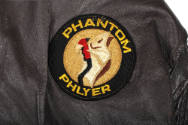 Detail of circular "Phantom Phlyer" patch with image of ghost