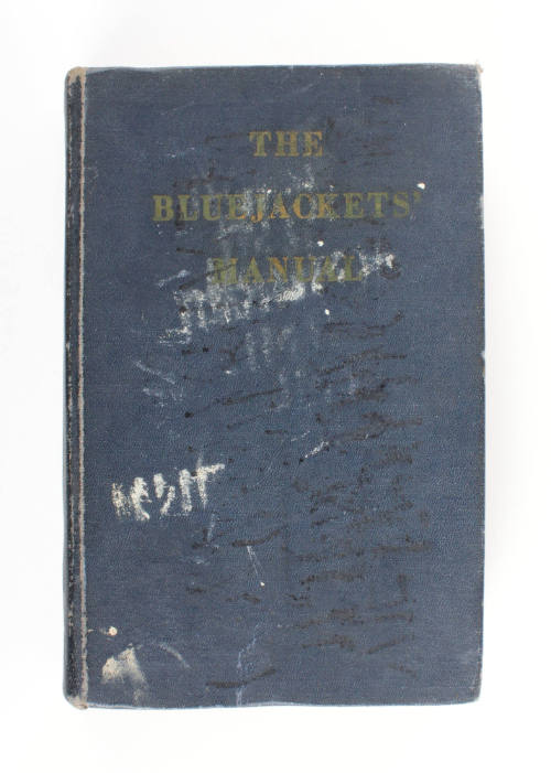 Blue hardcover book titled "The Bluejackets' Manual"