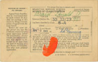 Printed Selective Service Card for Donald A. Braid dated April 5, 1949