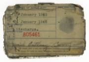 Back of printed United States Navy Identification card for Joseph Anthony Barry