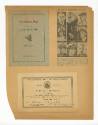 Tan scrapbook page with a USS Intrepid Christmas Day menu dated 1944, a newspaper clipping and …