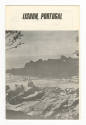 Printed booklet titled "Lisbon, Portugual" with a black and white photograph of a coastline