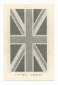 Printed booklet titled "Plymouth, England" with a black and white United Kingdom flag