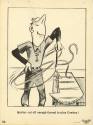 Printed black and white U.S. Navy safety poster of a cartoon sailor sewing a canvas wing with t…