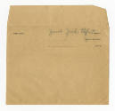 Blank envelope ith :Joseph Jacob Elefant" handwritten in pencil