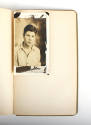Interior of Rex Loftin diary with a black and white photograph of Loftin