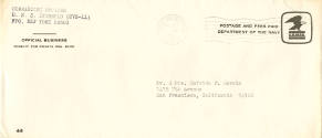 Printed envelope addressed to Mr. & Mrs. Gofrido F. Garcia from Commanding Officer, U.S.S. Intr…