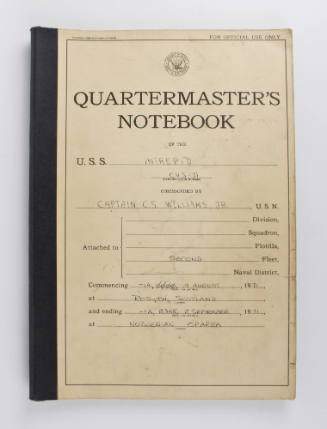 Printed softcover Quartermaster's Notebook for August 19, 1971–September 2, 1971