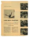 Printed magazine clipping titled "Life on a Flattop" with five black and white photographs of I…