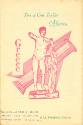 Printed port of call booklet for Athens with a drawing of statues