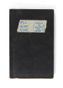 Black logbook with "#15 8/45 9/45 (Where is 4/45 to 8/45?)" written on a piece of tape in blue …