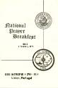 Printed program for National Prayer Breakfast on USS Intrepid February 1, 1973 with a Navy seal…