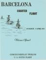 Printed booklet for Barcelona Charter Flight dated March 26 to April 9, 1973 with a drawing of …