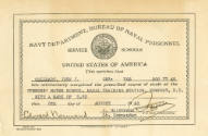 Printed certificate for John Joseph Colleary for completing Gunner's Mates School dated August …