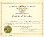 Printed certificate of graduation for Richard Burton Church to Hospital Apprentice dated August…