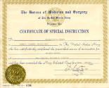 Printed certificate of Special Instruction for Richard Burton Church in Pharmacy Technic dated …