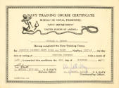 Printed training certificate for Richard Burton Church in Hospital Corpsman First Class and Chi…