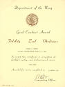 Printed Good Conduct Award for Richard B. Church dated January 15, 1968