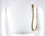 U.S. Navy service aiguillette on a mannequin torso with braided gold cord with blue stripes