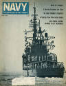 Printed Navy Magazine dated April 1969 with a photograph of a ship with sailors at the rails