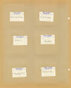 Tan scrapbook page with six labels titled "Medical Department U.S.S. Intrepid CVS-11"