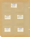 Tan scrapbook page with five labels titled "Medical Department U.S.S. Intrepid CVS-11"